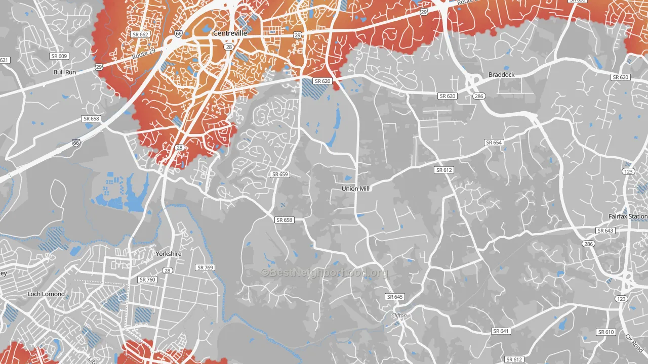 Transit Grade map of 20124, VA