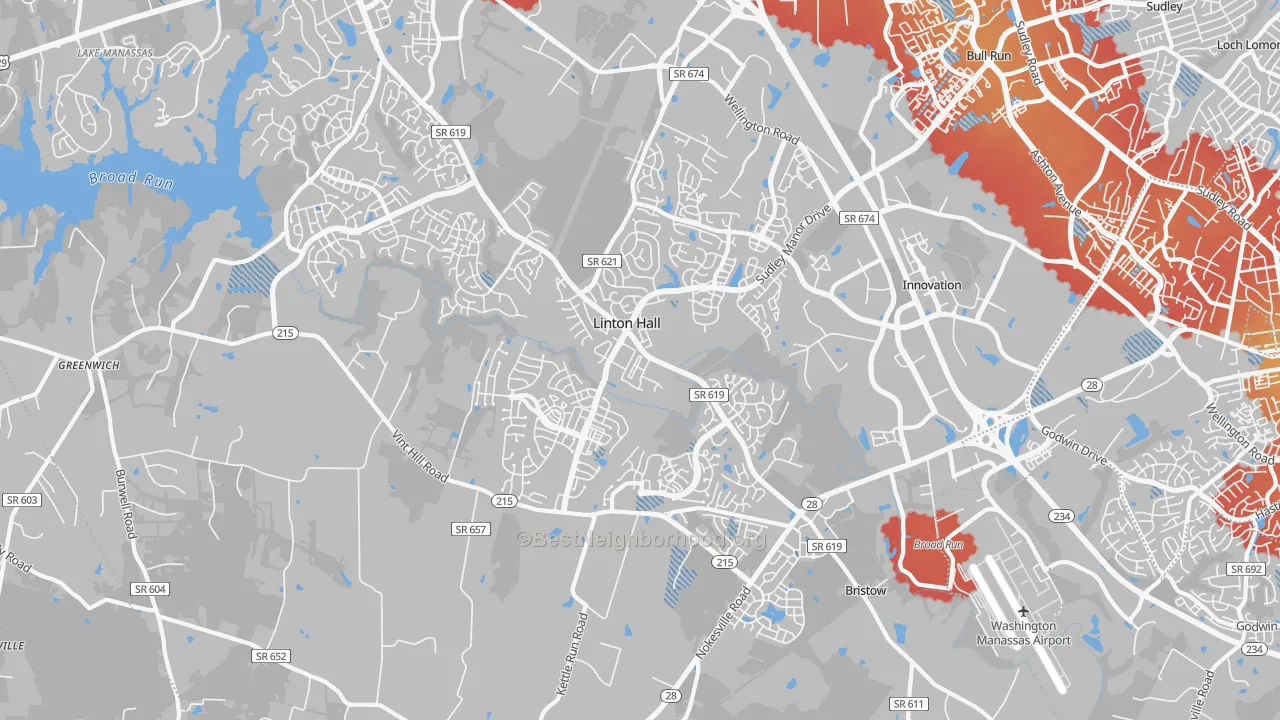 Transit Grade map of 20136, VA