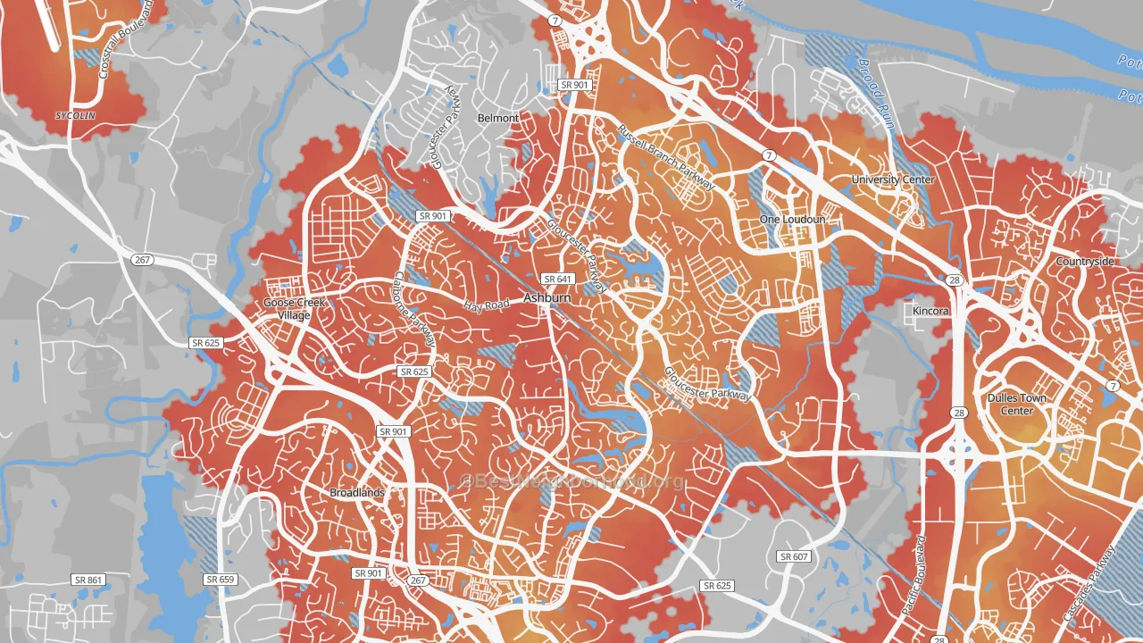 Transit Grade map of 20147, VA