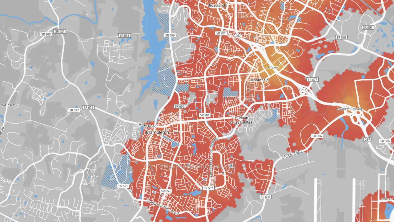Transit Grade map of 20148, VA