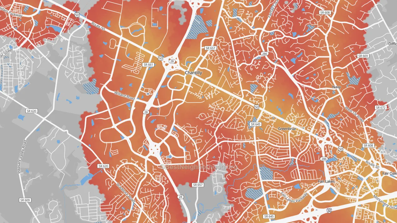 Transit Grade map of 20151, VA