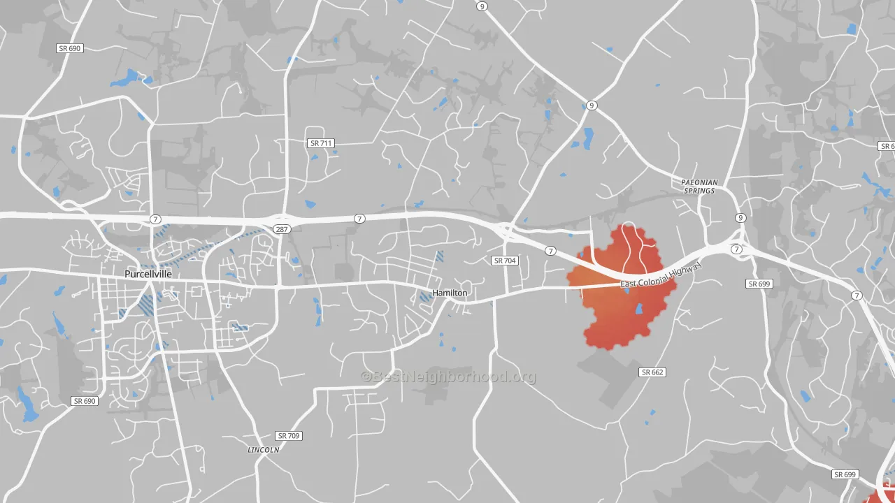 Transit Grade map of 20158, VA