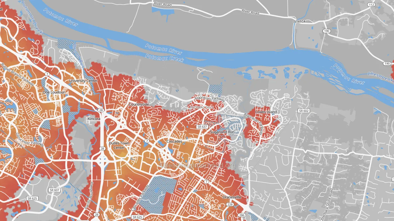 Transit Grade map of 20165, VA