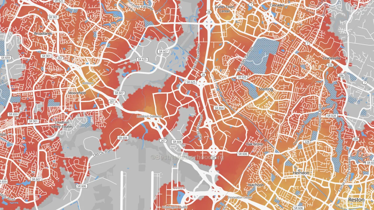 Transit Grade map of 20166, VA