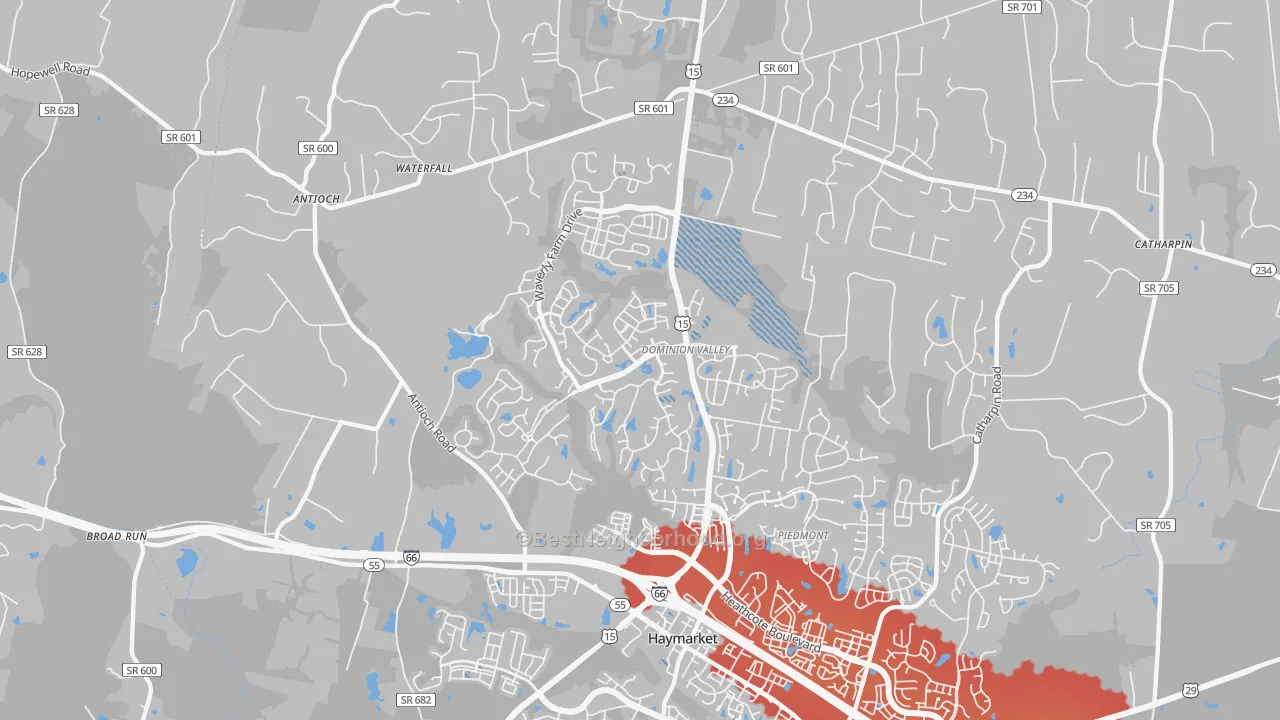 Transit Grade map of 20169, VA