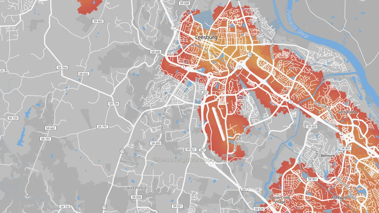 Transit Grade map of 20175, VA