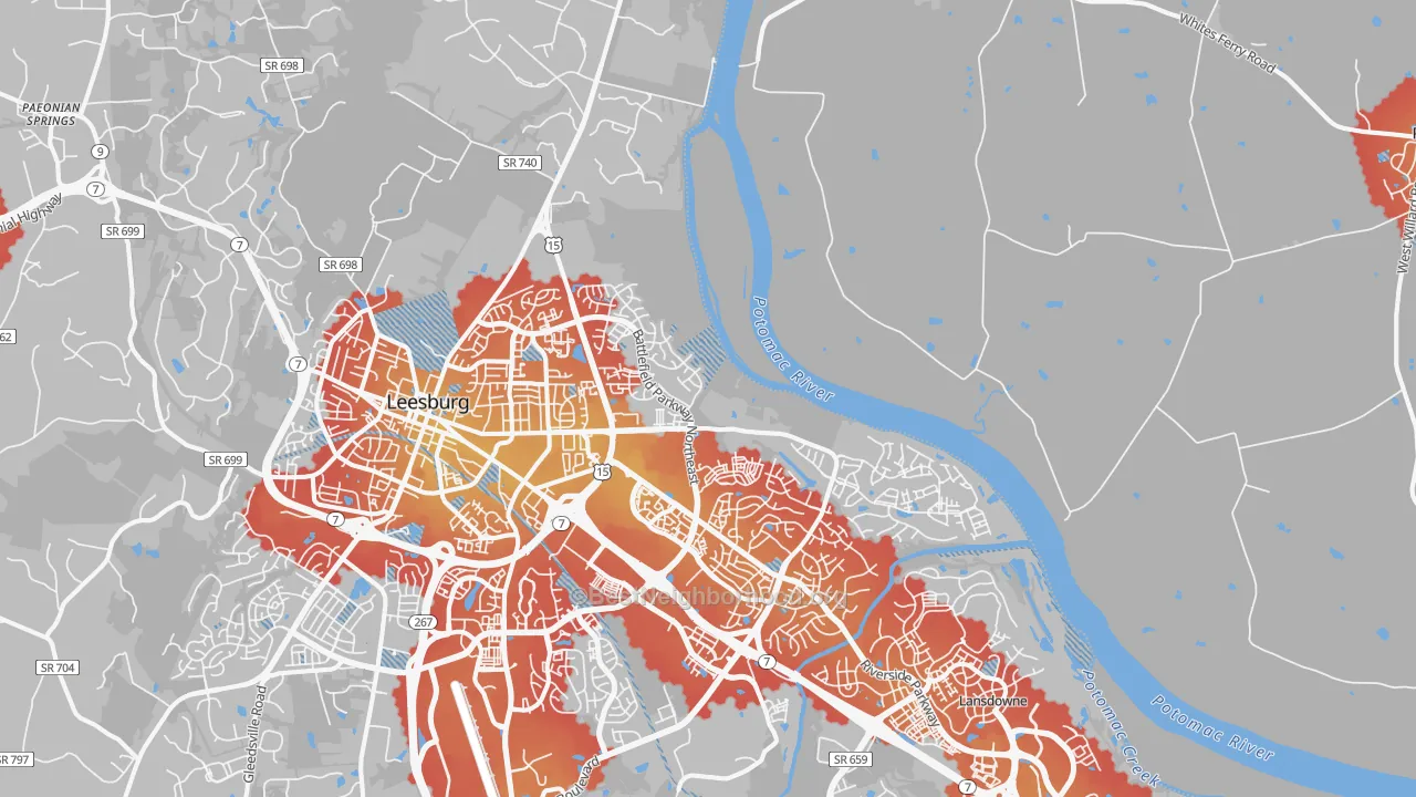 Transit Grade map of 20176, VA