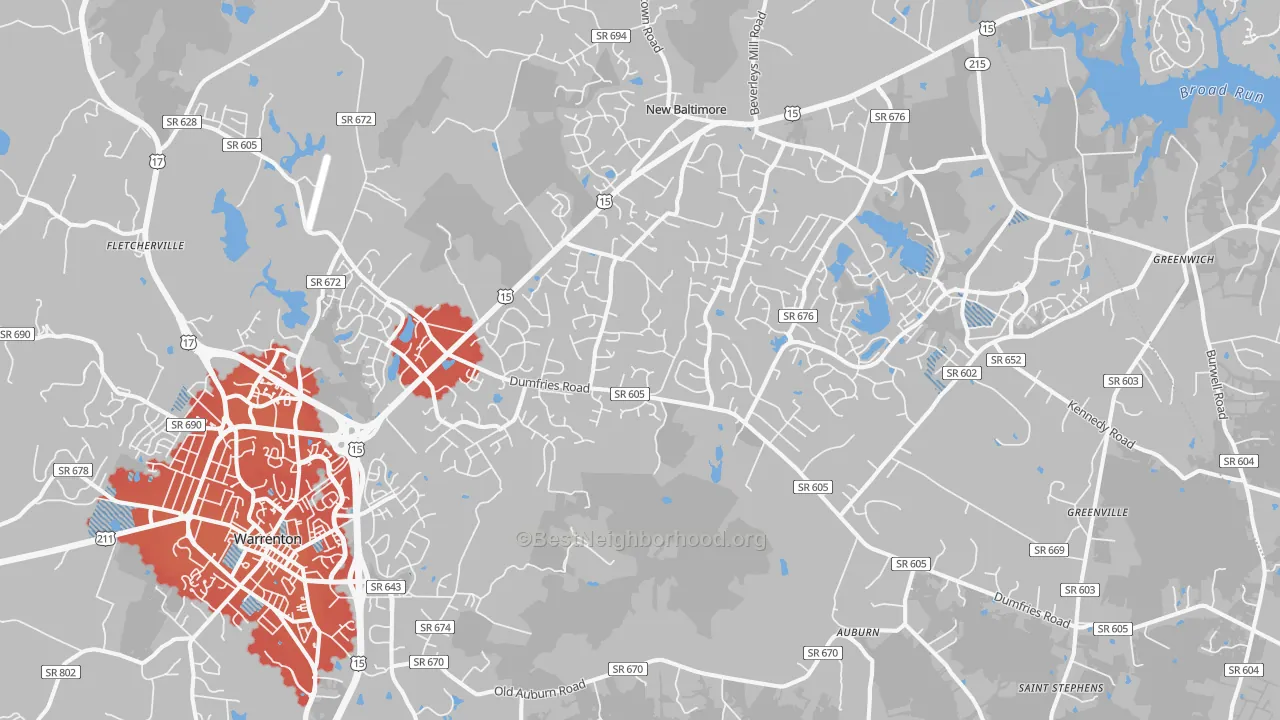 Transit Grade map of 20187, VA