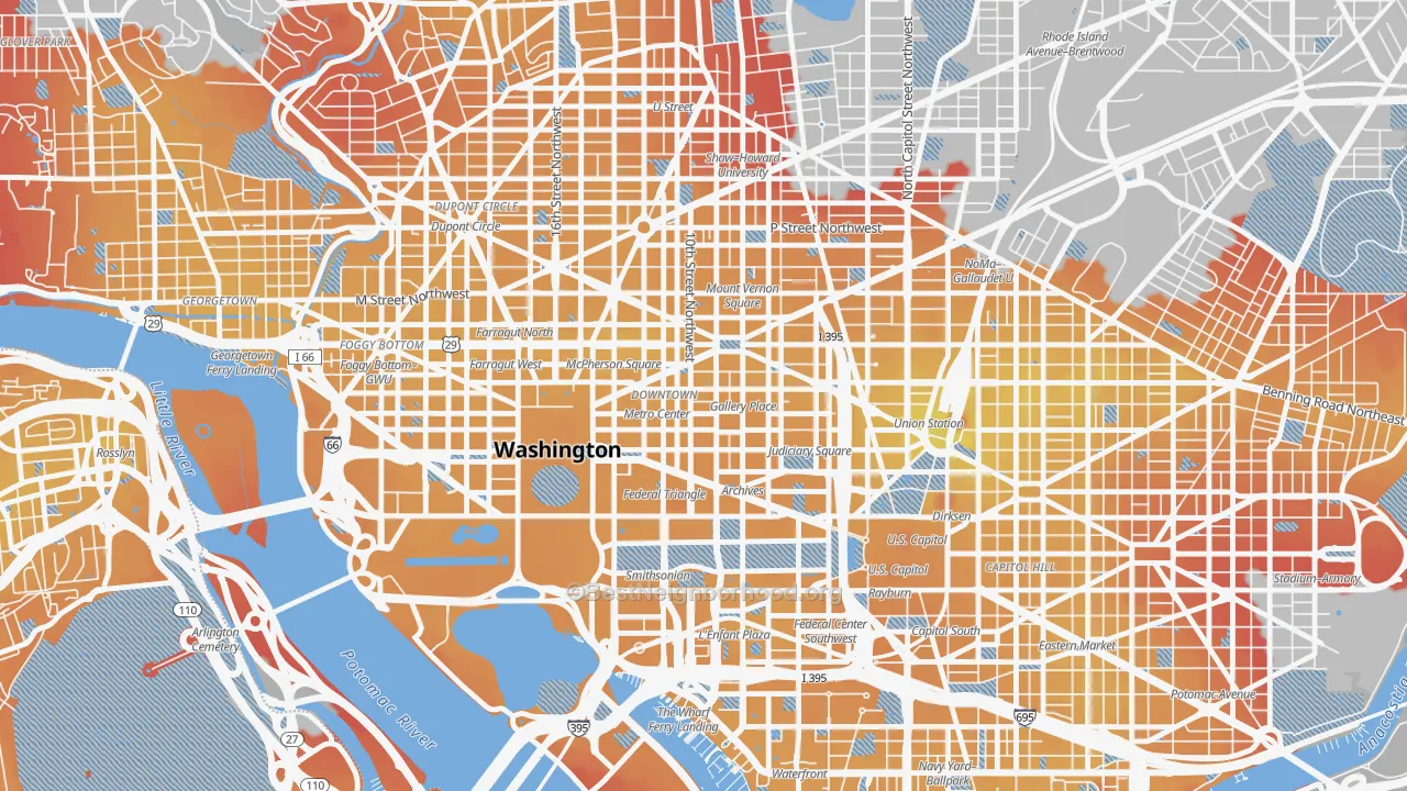 Transit Grade map of 20223, DC