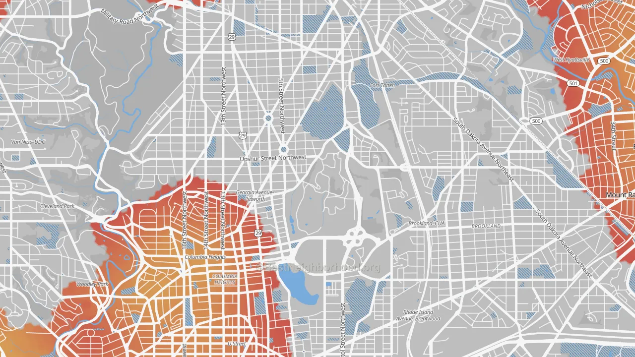 Transit Grade map of 20317, DC