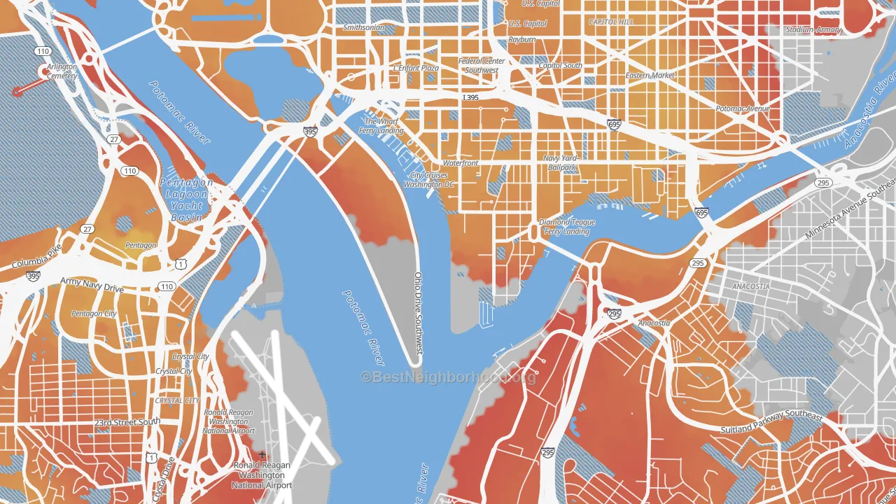 Transit Grade map of 20319, DC