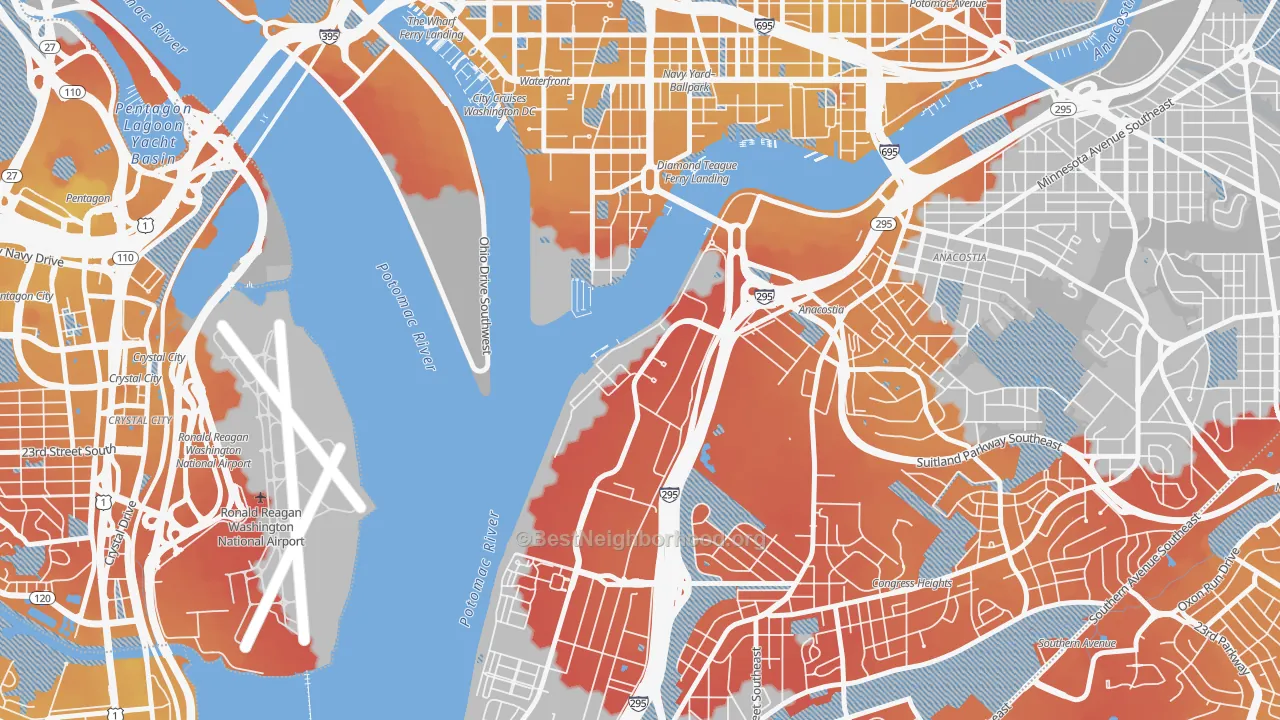 Transit Grade map of 20373, DC