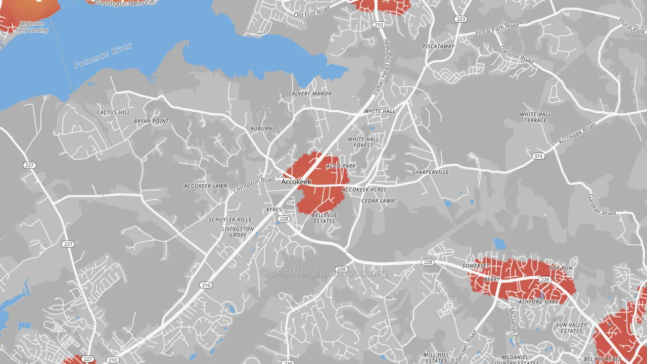 Transit Grade map of 20607, MD
