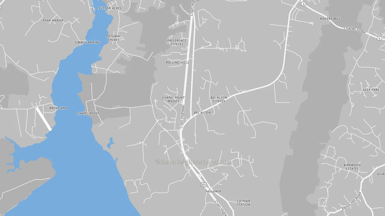 Transit Grade map of 20611, MD