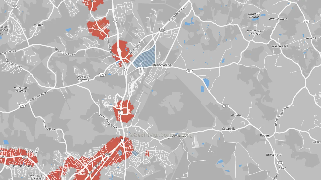 Transit Grade map of 20613, MD