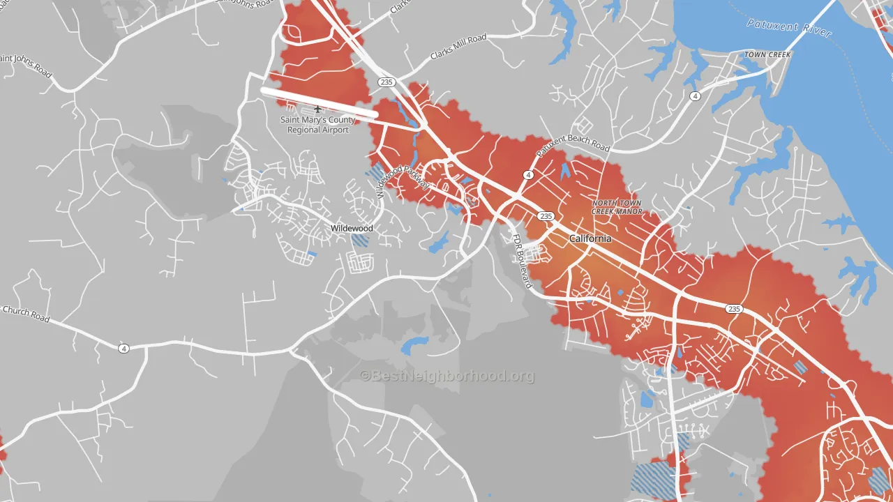 Transit Grade map of 20619, MD