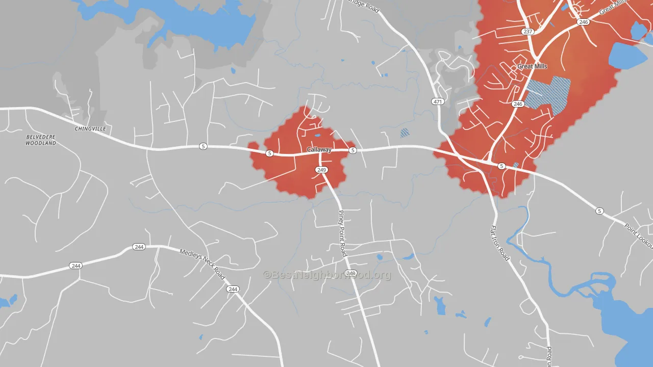 Transit Grade map of 20620, MD