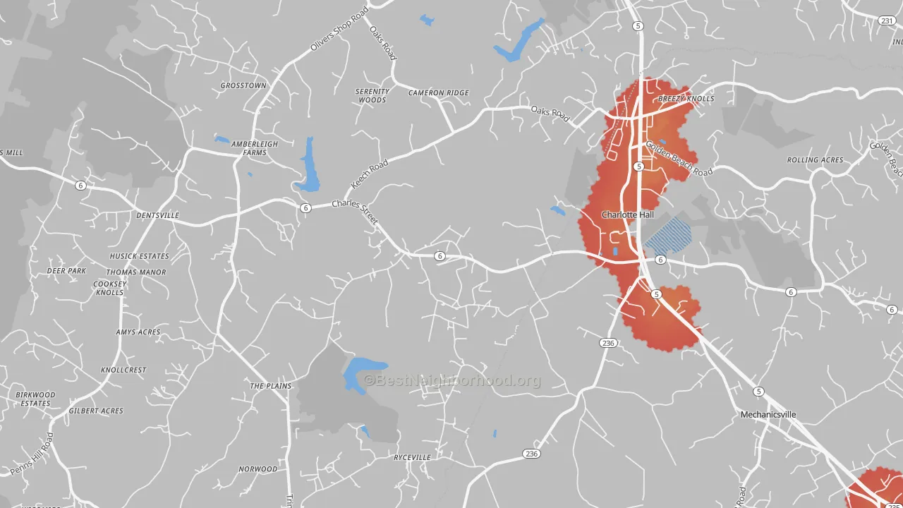Transit Grade map of 20622, MD