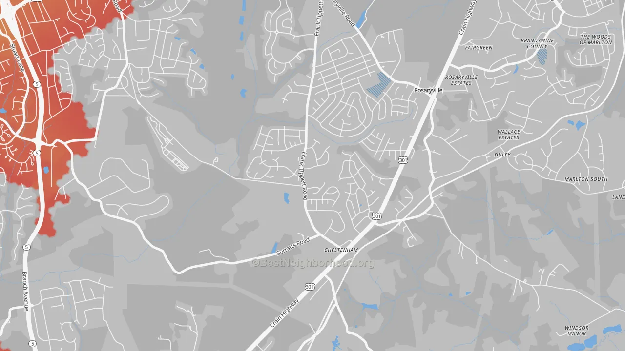 Transit Grade map of 20623, MD