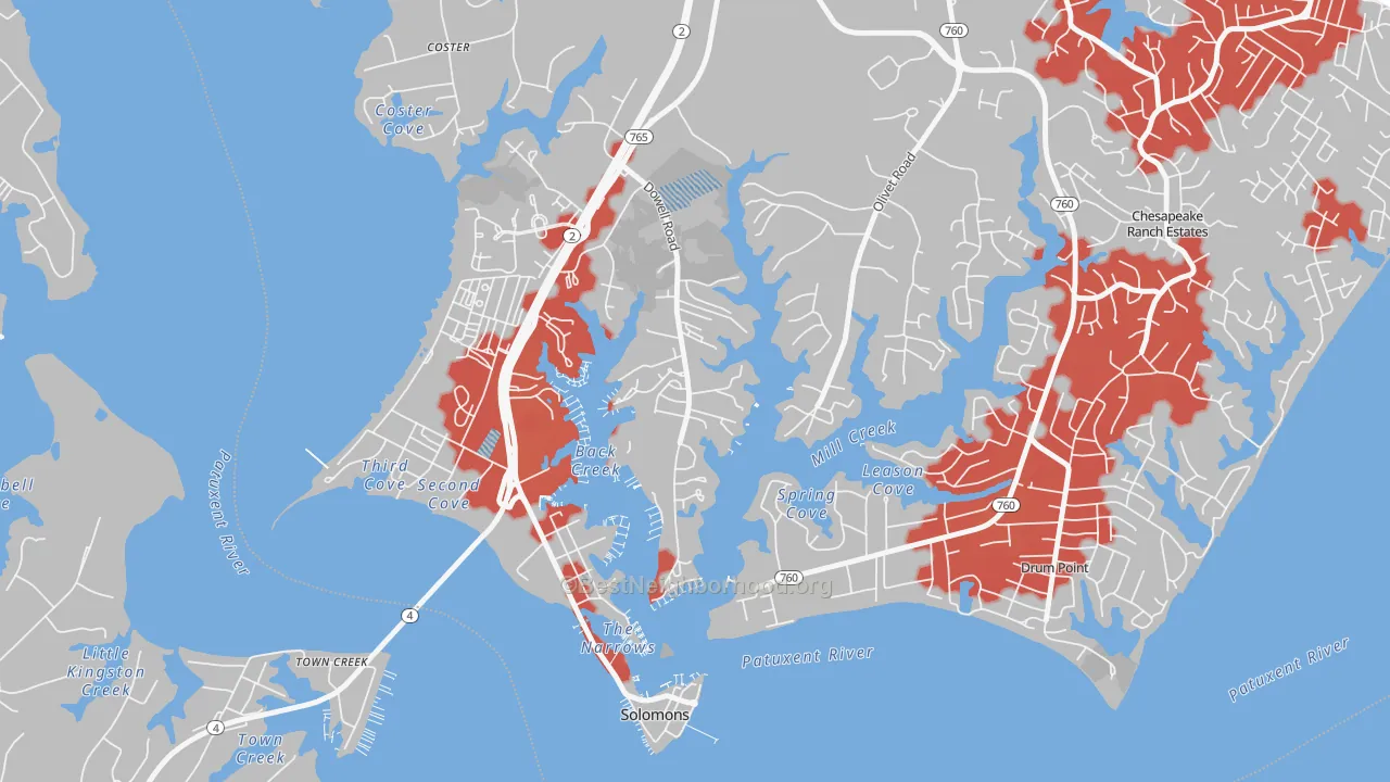 Transit Grade map of 20629, MD