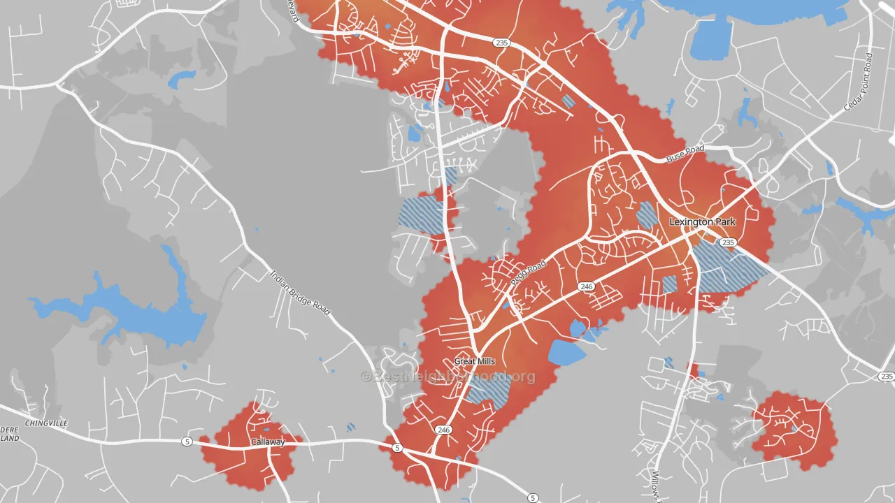 Transit Grade map of 20634, MD