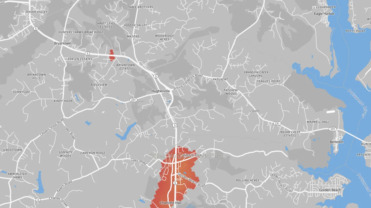 Transit Grade map of 20637, MD