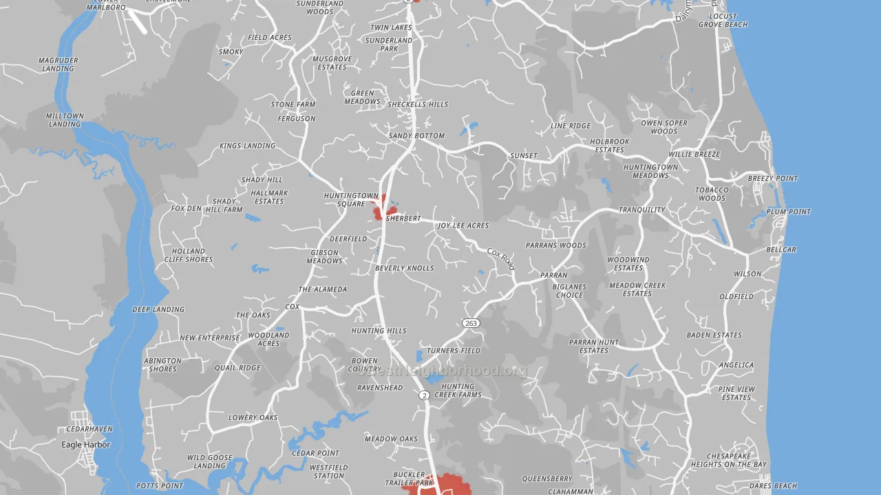 Transit Grade map of 20639, MD
