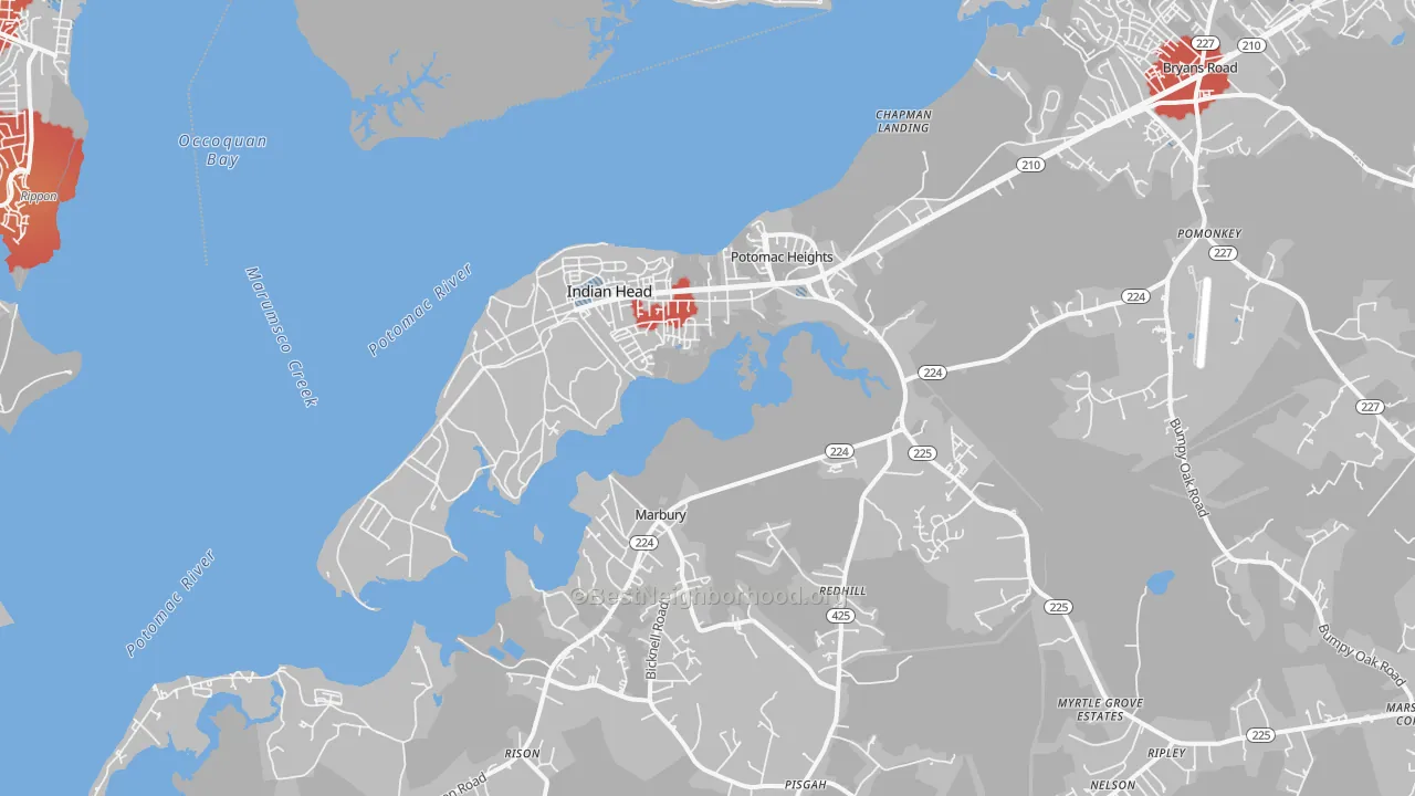 Transit Grade map of 20640, MD