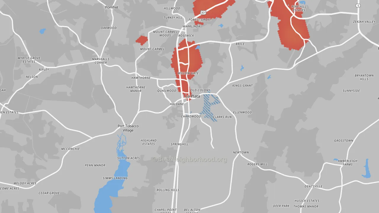 Transit Grade map of 20646, MD