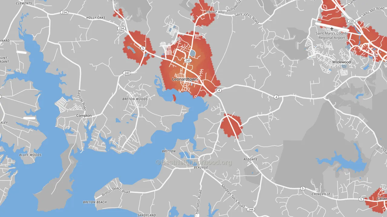 Transit Grade map of 20650, MD