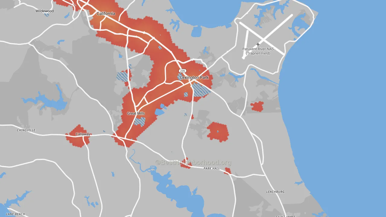 Transit Grade map of 20653, MD