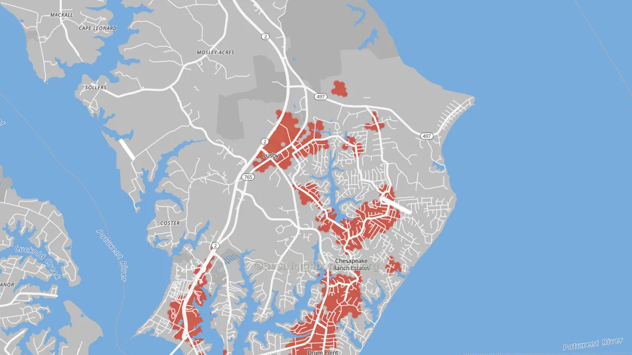Transit Grade map of 20657, MD