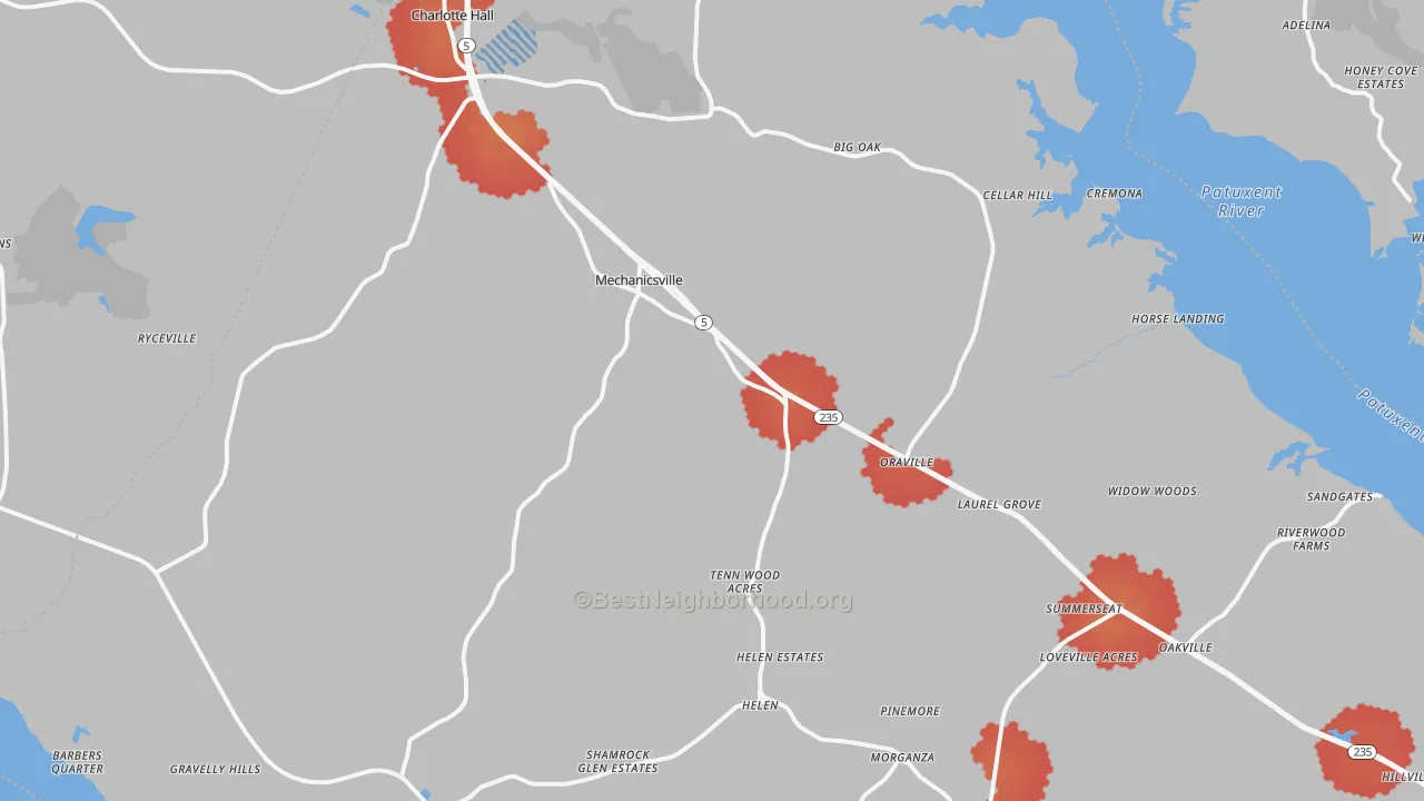 Transit Grade map of 20659, MD
