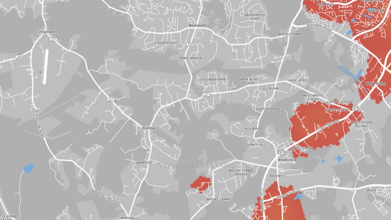 Transit Grade map of 20675, MD