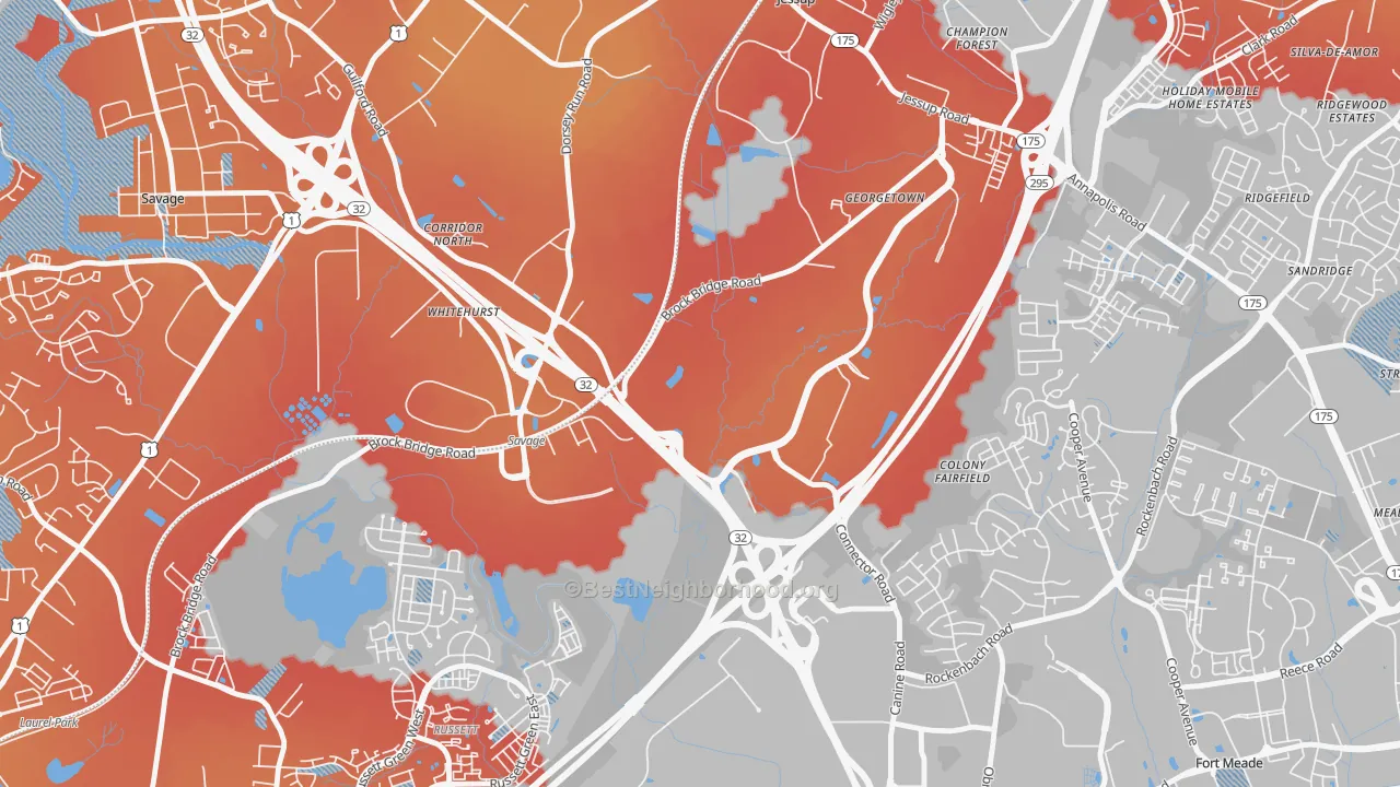Transit Grade map of 20701, MD