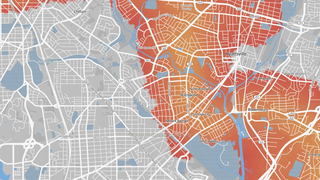 Transit Grade map of 20712, MD