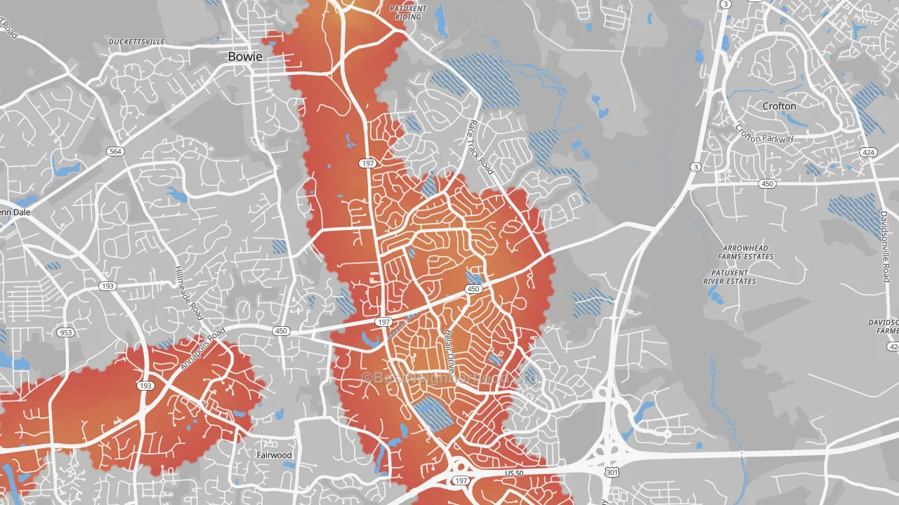 Transit Grade map of 20715, MD