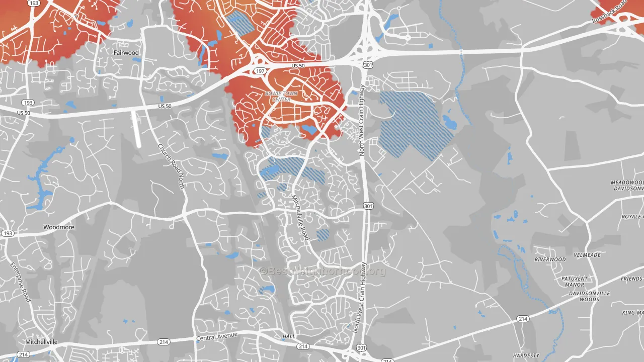 Transit Grade map of 20716, MD