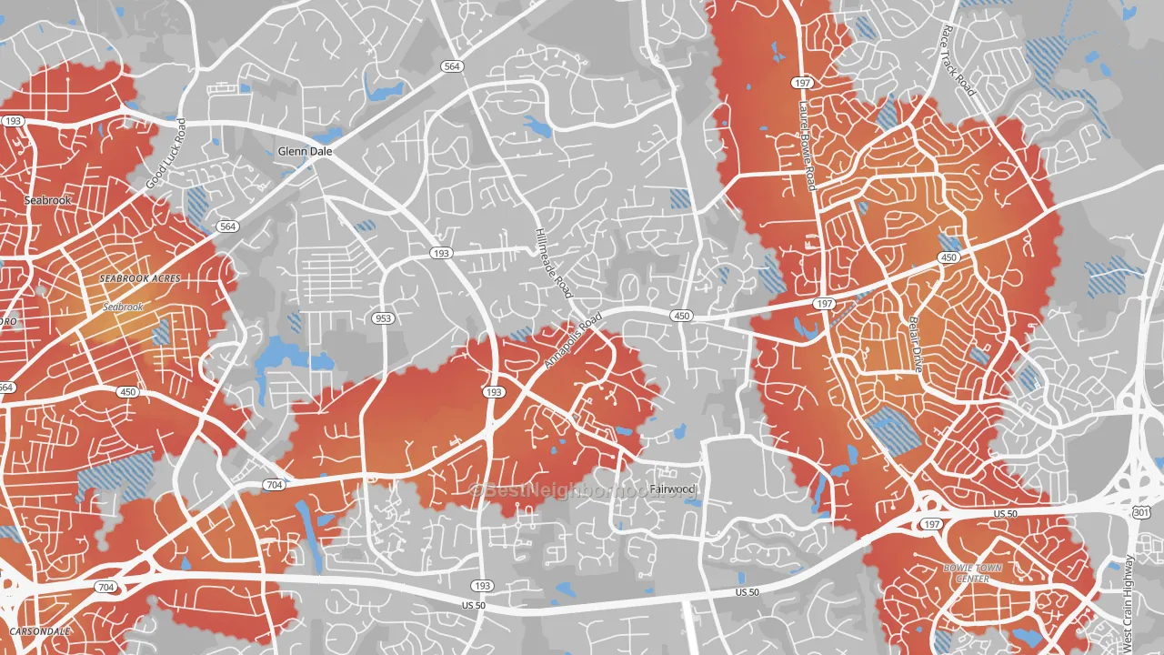Transit Grade map of 20720, MD