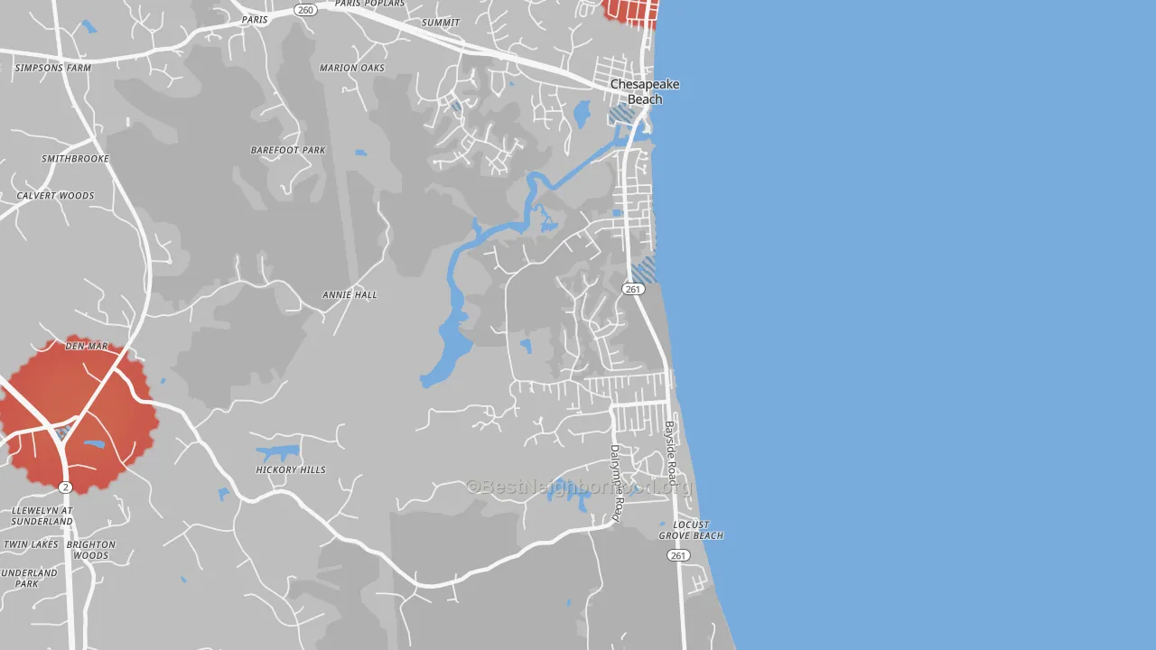 Transit Grade map of 20732, MD