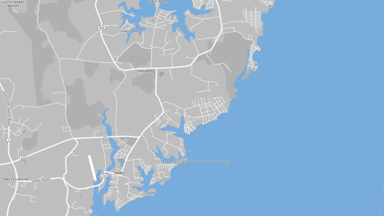 Transit Grade map of 20733, MD