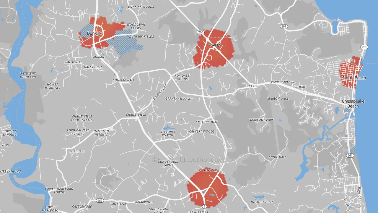 Transit Grade map of 20736, MD