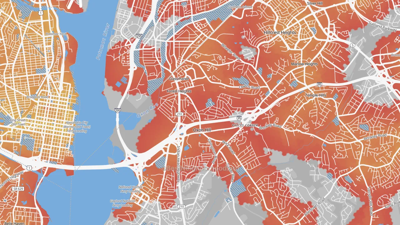 Transit Grade map of 20745, MD