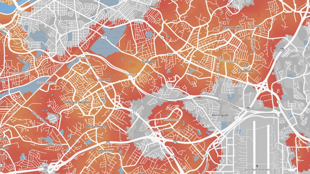 Transit Grade map of 20746, MD