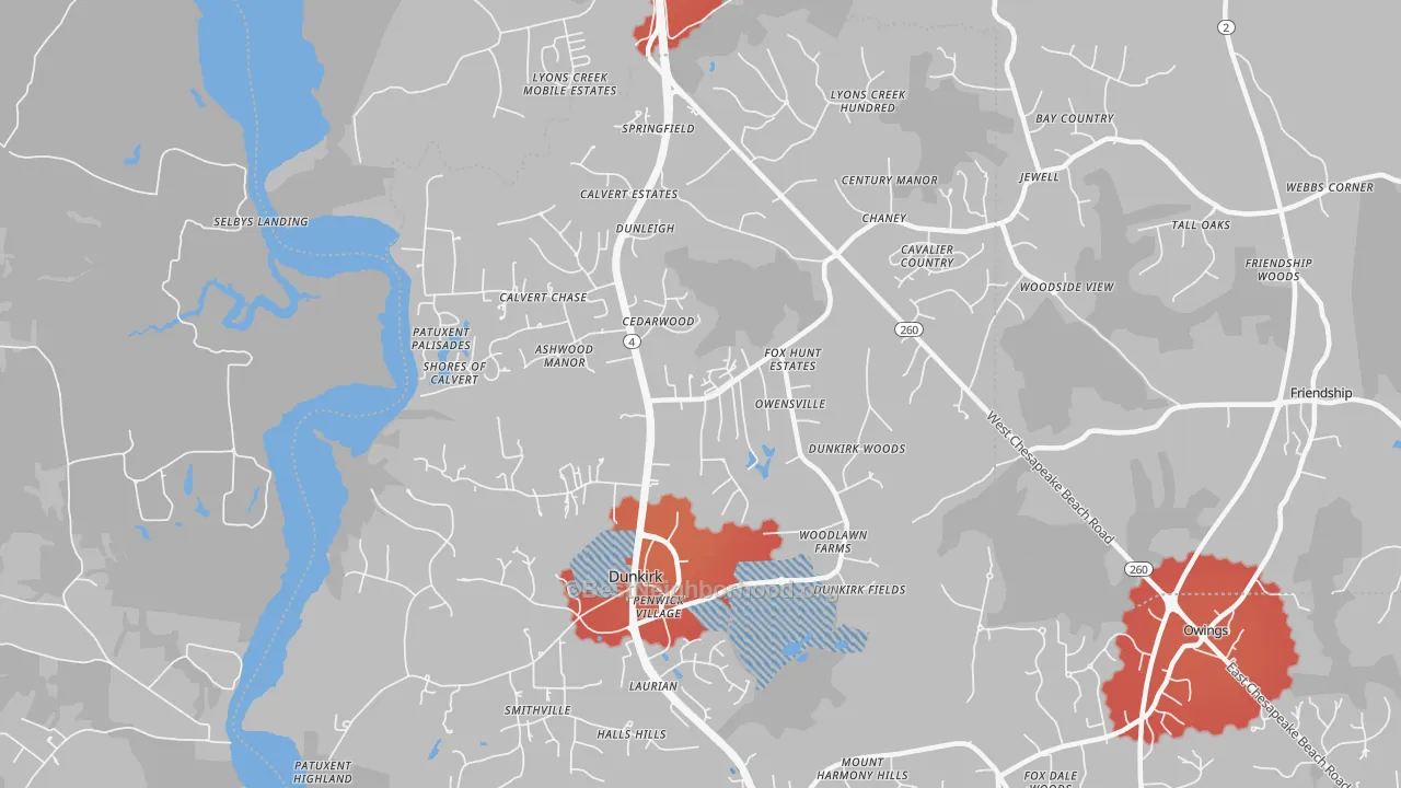 Transit Grade map of 20754, MD