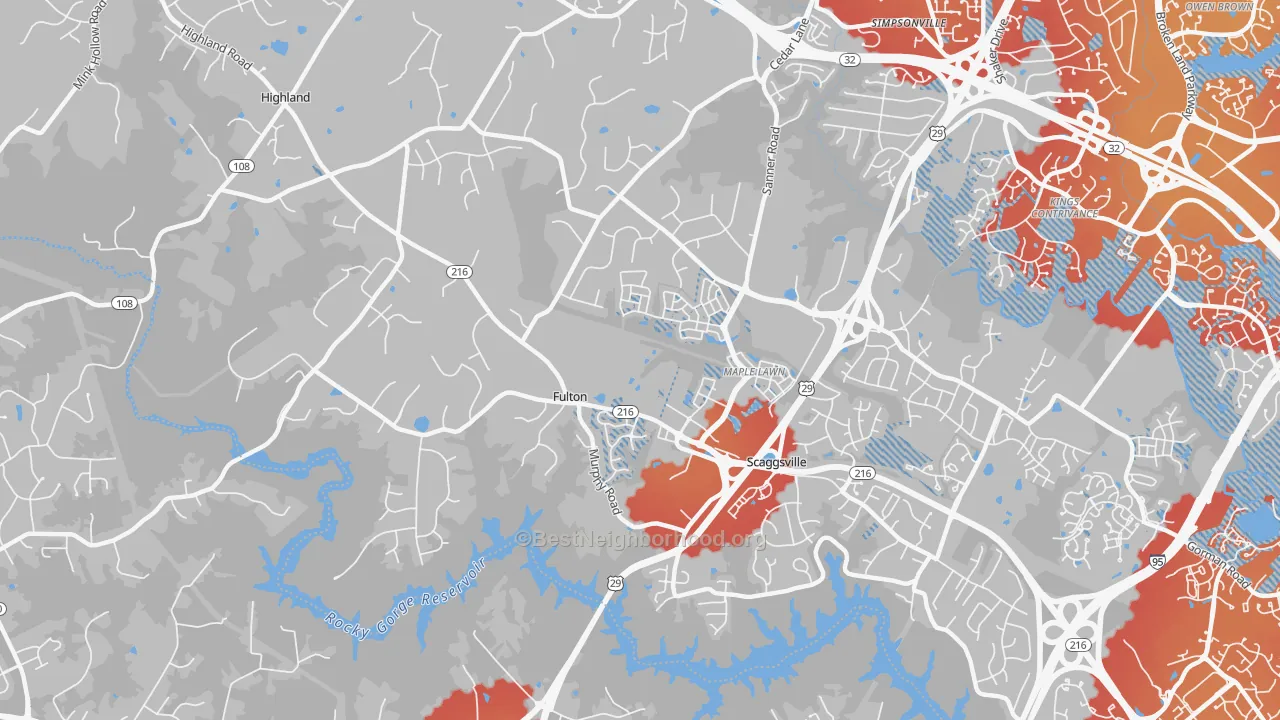 Transit Grade map of 20759, MD