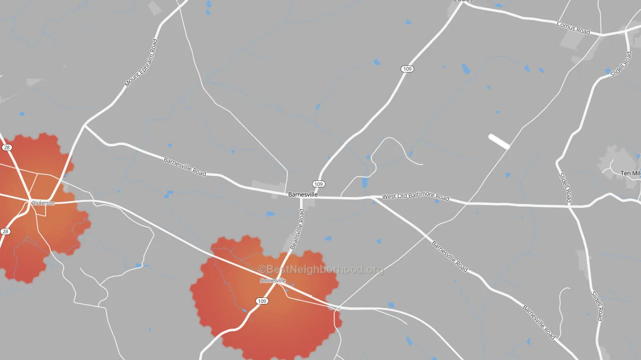 Transit Grade map of 20838, MD