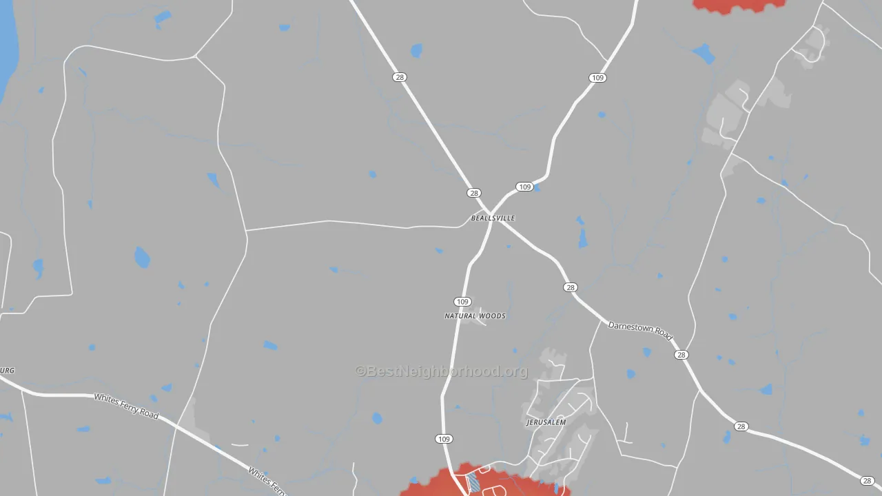 Transit Grade map of 20839, MD