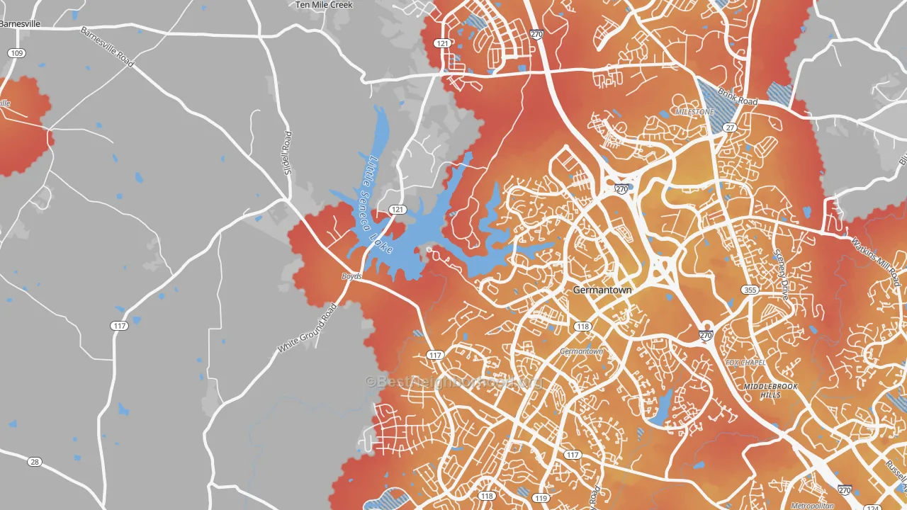 Transit Grade map of 20841, MD