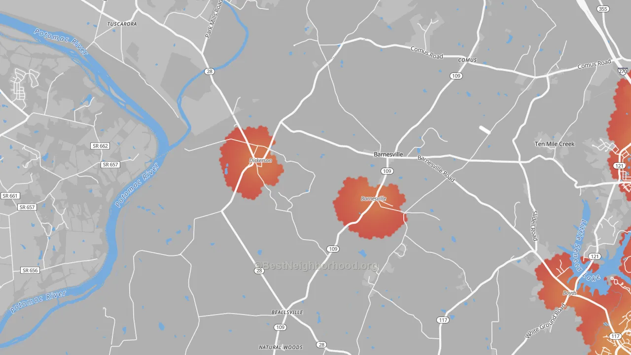 Transit Grade map of 20842, MD
